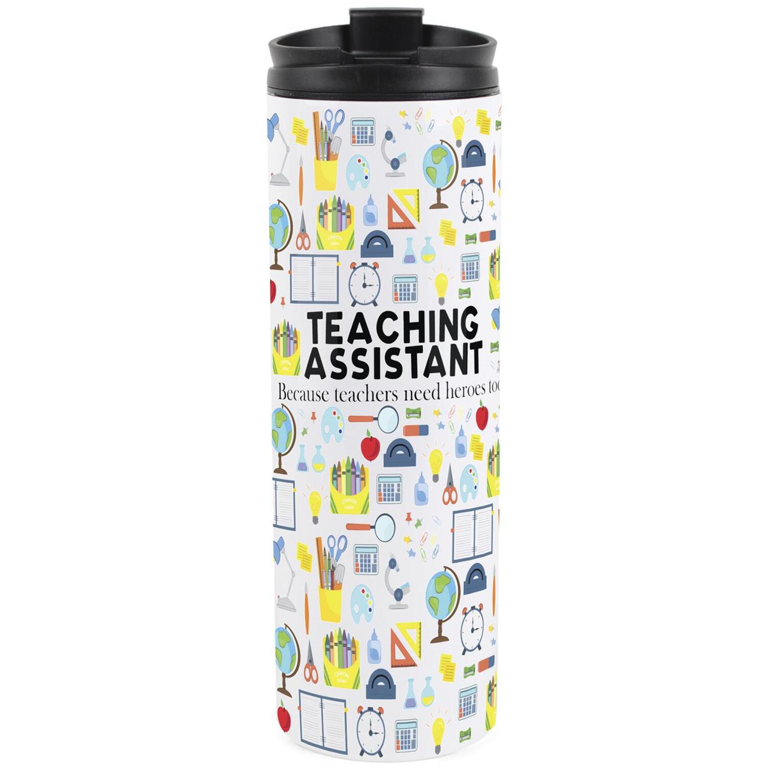 Teaching Assistant Travel Mug - Teachers Gift Reusable Stainless Steel Flask - Image 2