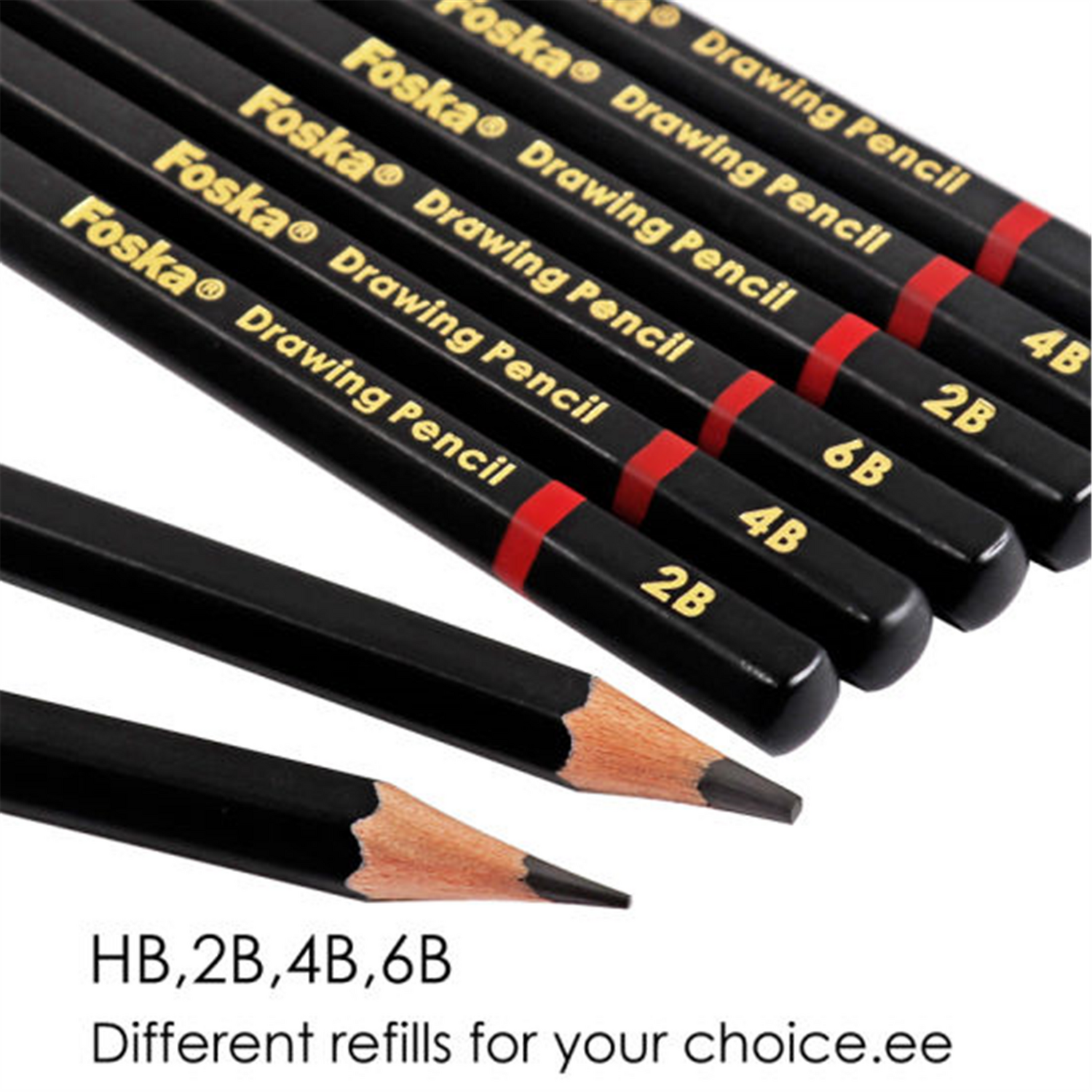 - Pack Of 12 4B Wooden Drawing Pencils - Image 1
