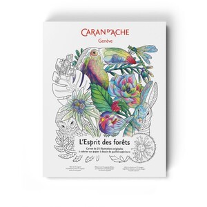 L'Esprit des Forêts Colouring Book A4 - 25 Forest Illustrations, 250gsm Paper