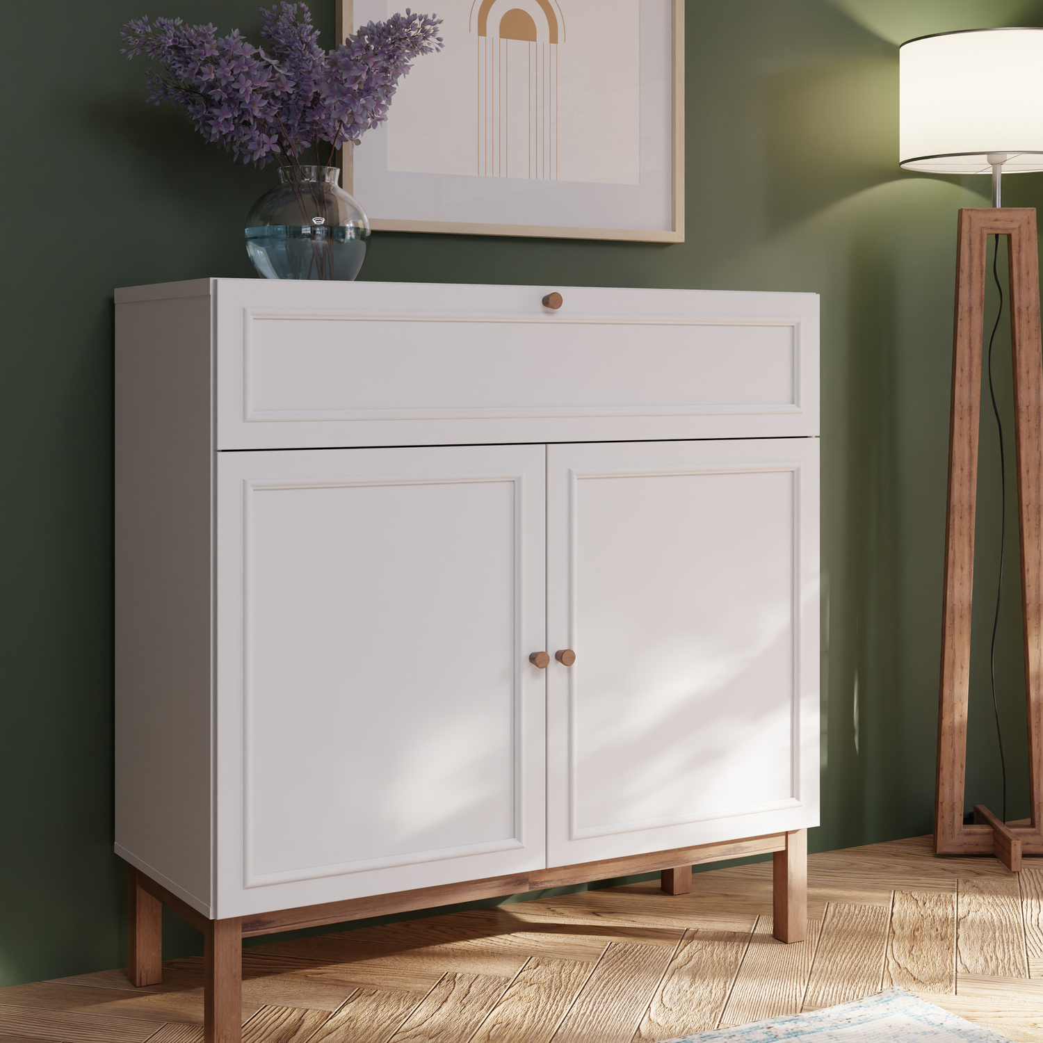 Freemans Grey Wensley 2 Door 1 Drawer Console - Image 5