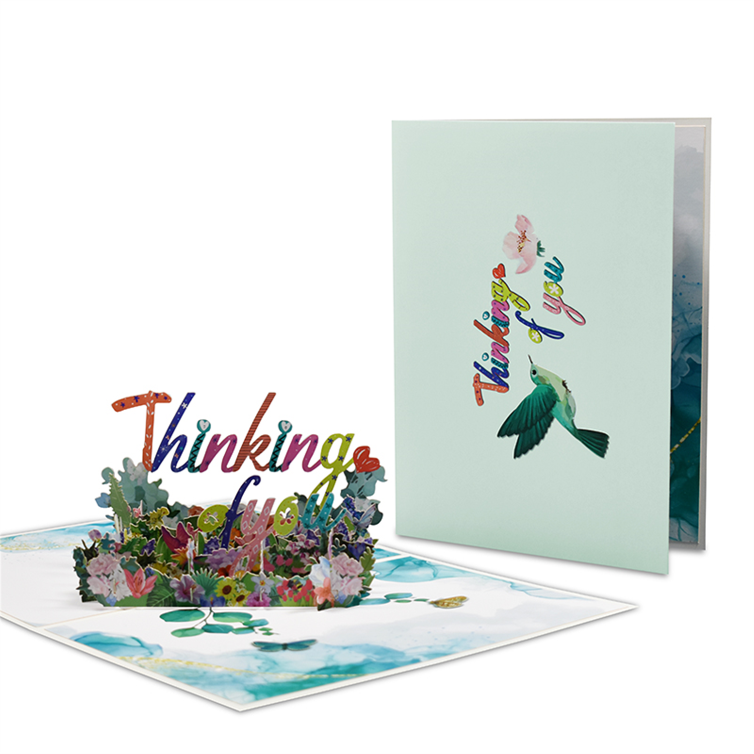 Brightfeel Thinking Of You 3D Pop Up Greeting Card - White - Image 1