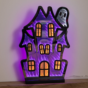39cm Light up Halloween Haunted House Infinity Light Decoration with LEDs