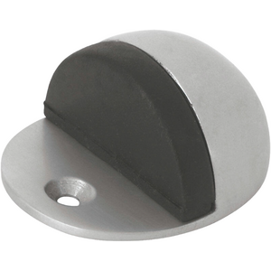 Oval Floor Mounted Door Stop - Satin Chrome - Pack of 4