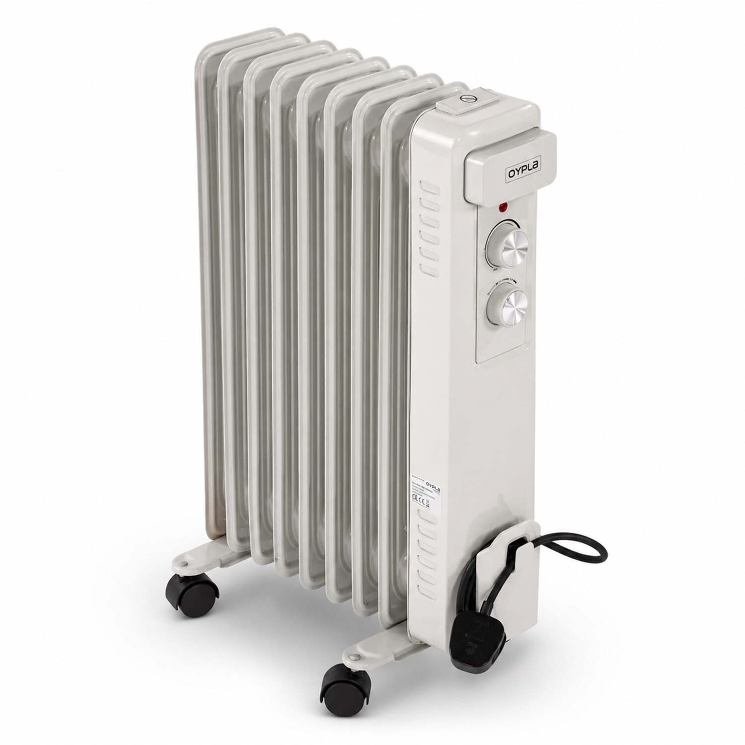 Oypla Electrical 2000W 9 Fin Portable Oil Filled Radiator - White