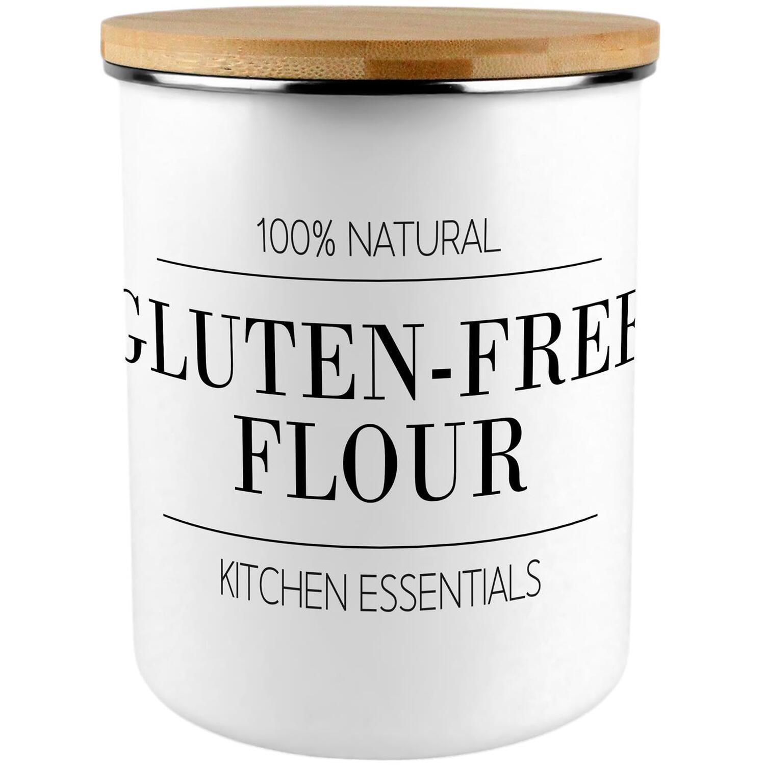 Minimalist Gluten-Free Flour Canister - Kitchen Large Enamel Food Storage Jar - Image 3