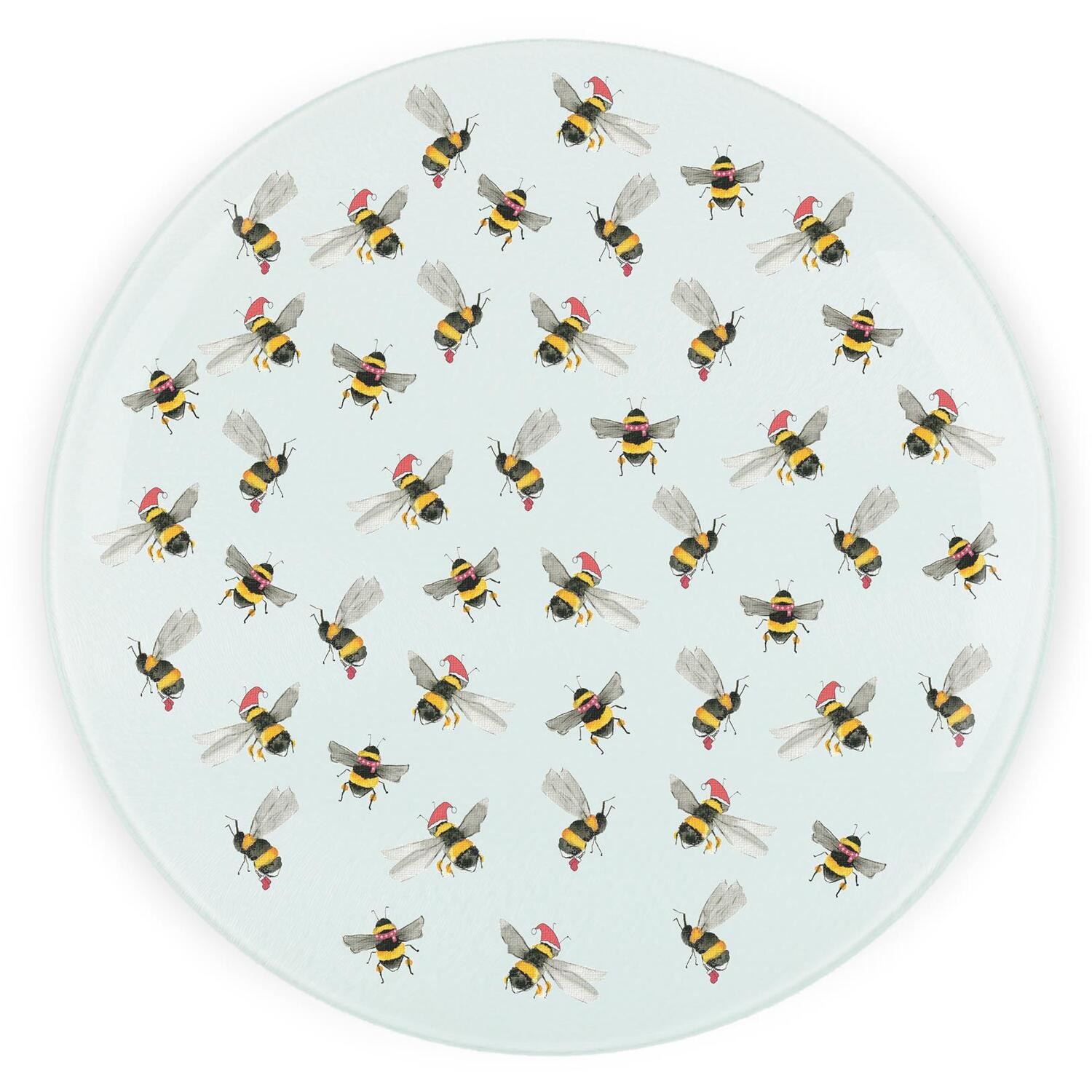 Image of Christmas Bees Round Worktop Protector -&hellip;