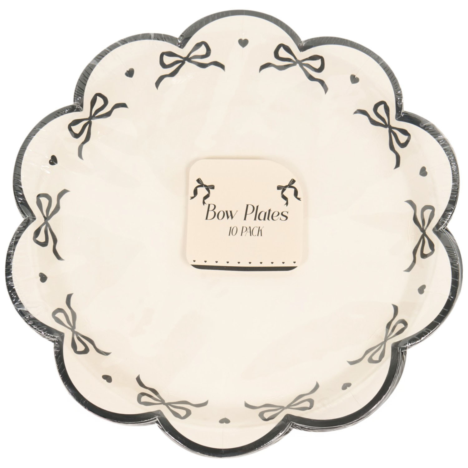 Pack of 10 Bow Paper Plates - Image 2