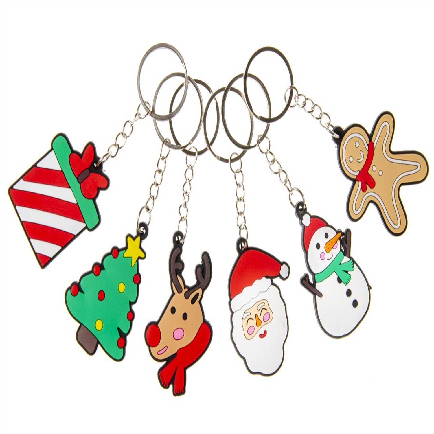 Lg-Imports Pack Of 12 Christmas Keychain - White - Image 1