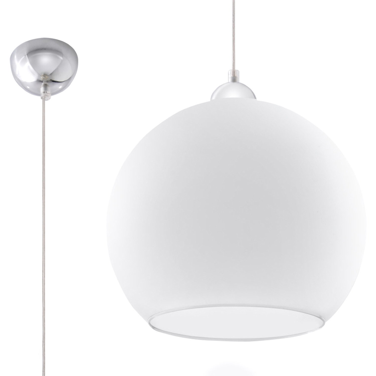 Sollux Lighting White Hanging Lamp Ball - Image 2