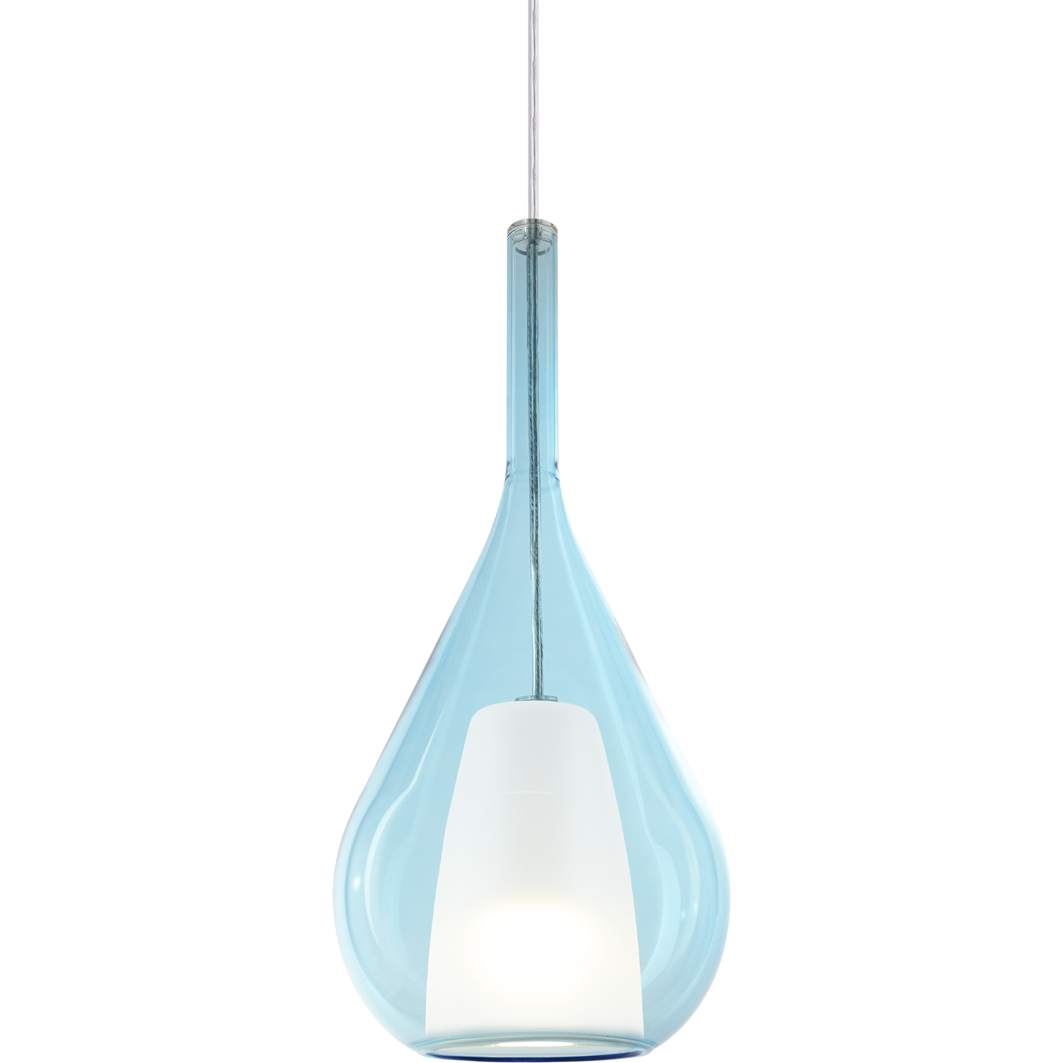 B&Q - Luminosa Kalique Ill 18Cm Teardrop Dome Pendant Ceiling Light Sky Blue 1X E27 - Image 2
