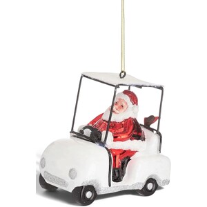 Santa in Golf Buggy Christmas Tree Decoration