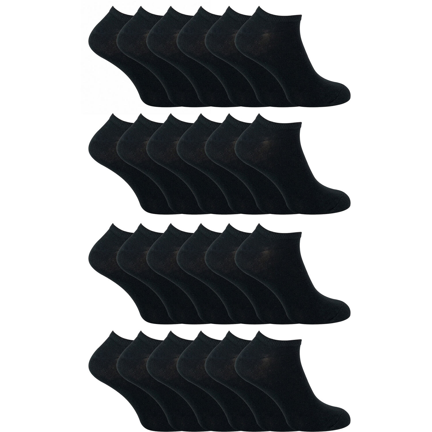 Sock Snob 24 Pack Multipack Unisex Cotton Trainer Socks