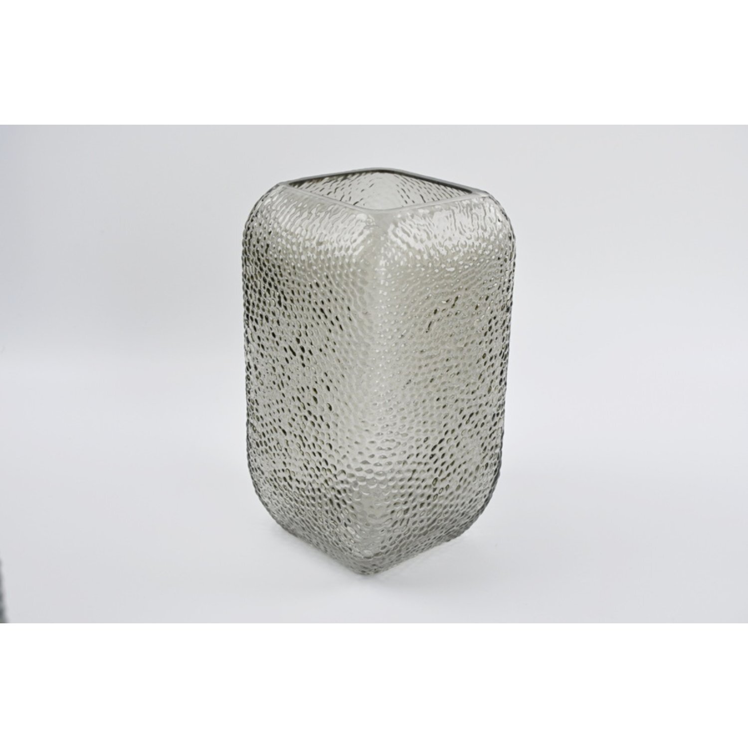- Smokey Brown Dimpled Square Vase - Image 1