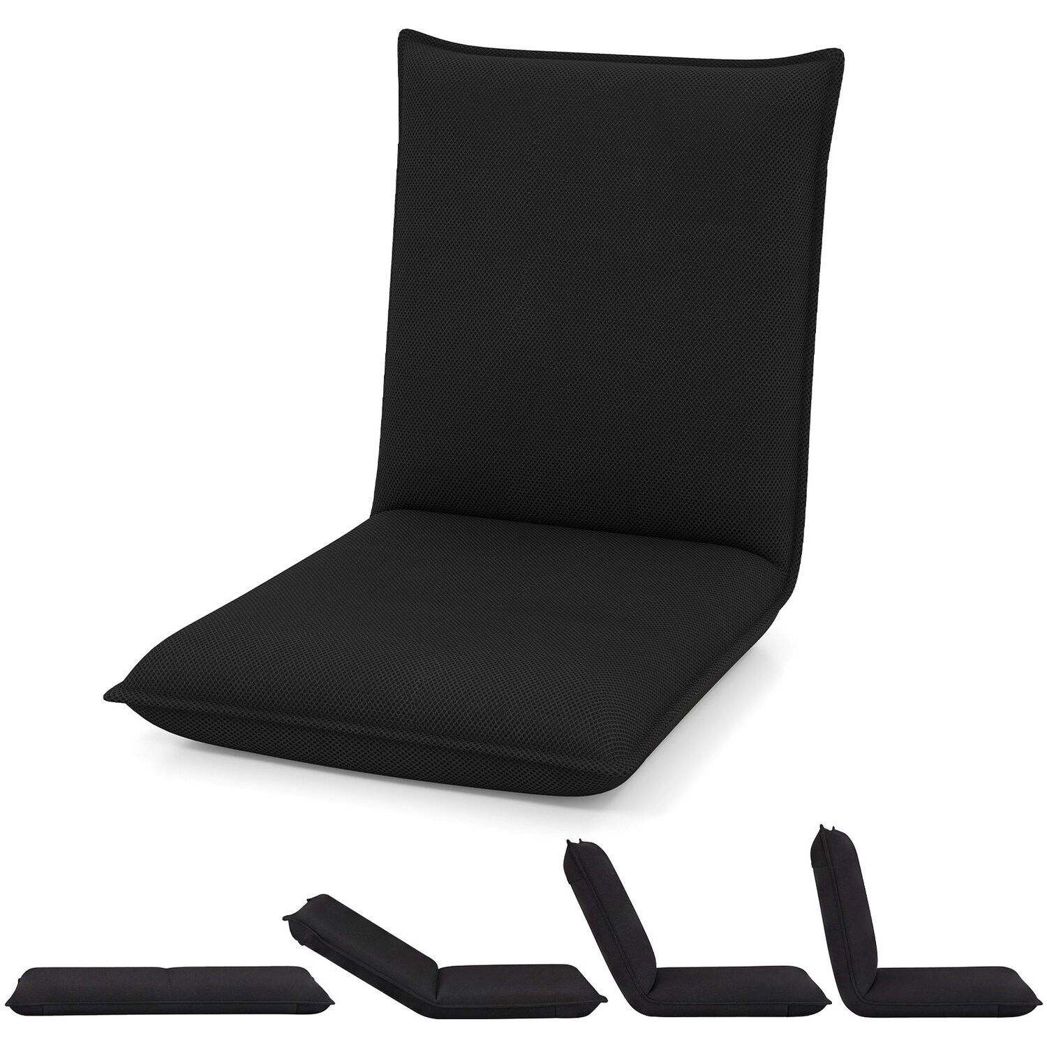 Costway Adjustable Floor Chair With Adjustable Backrest - Black
