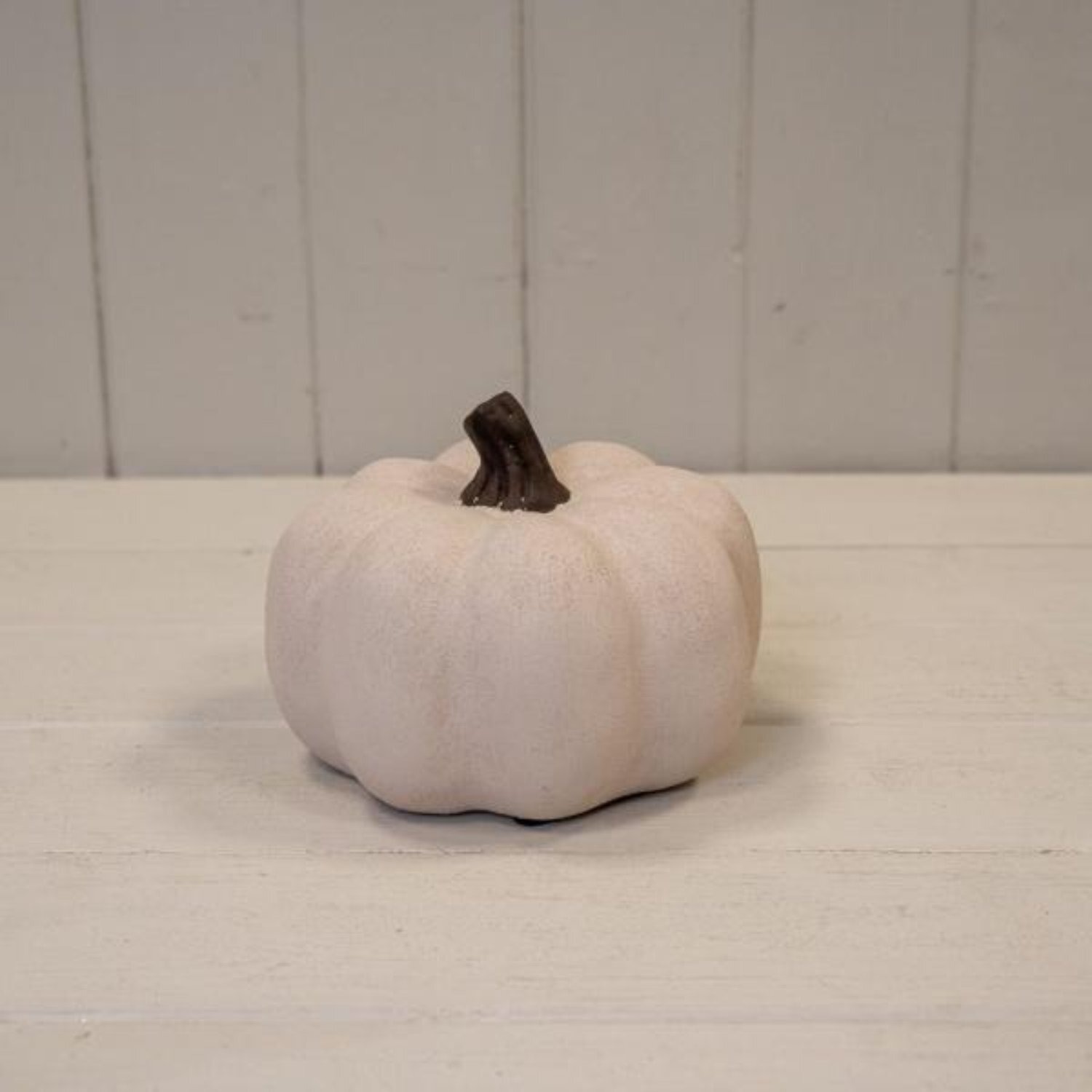 Kdmd Cotton White Small Ceramic Pumpkin Ornament - White - Image 1