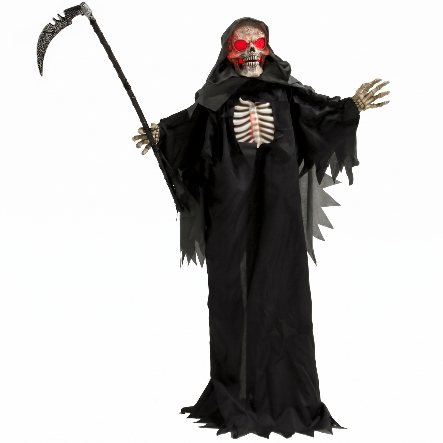 Aka Animated Grim Reaper Halloween Decoration, Sound & Touch Activation - Black