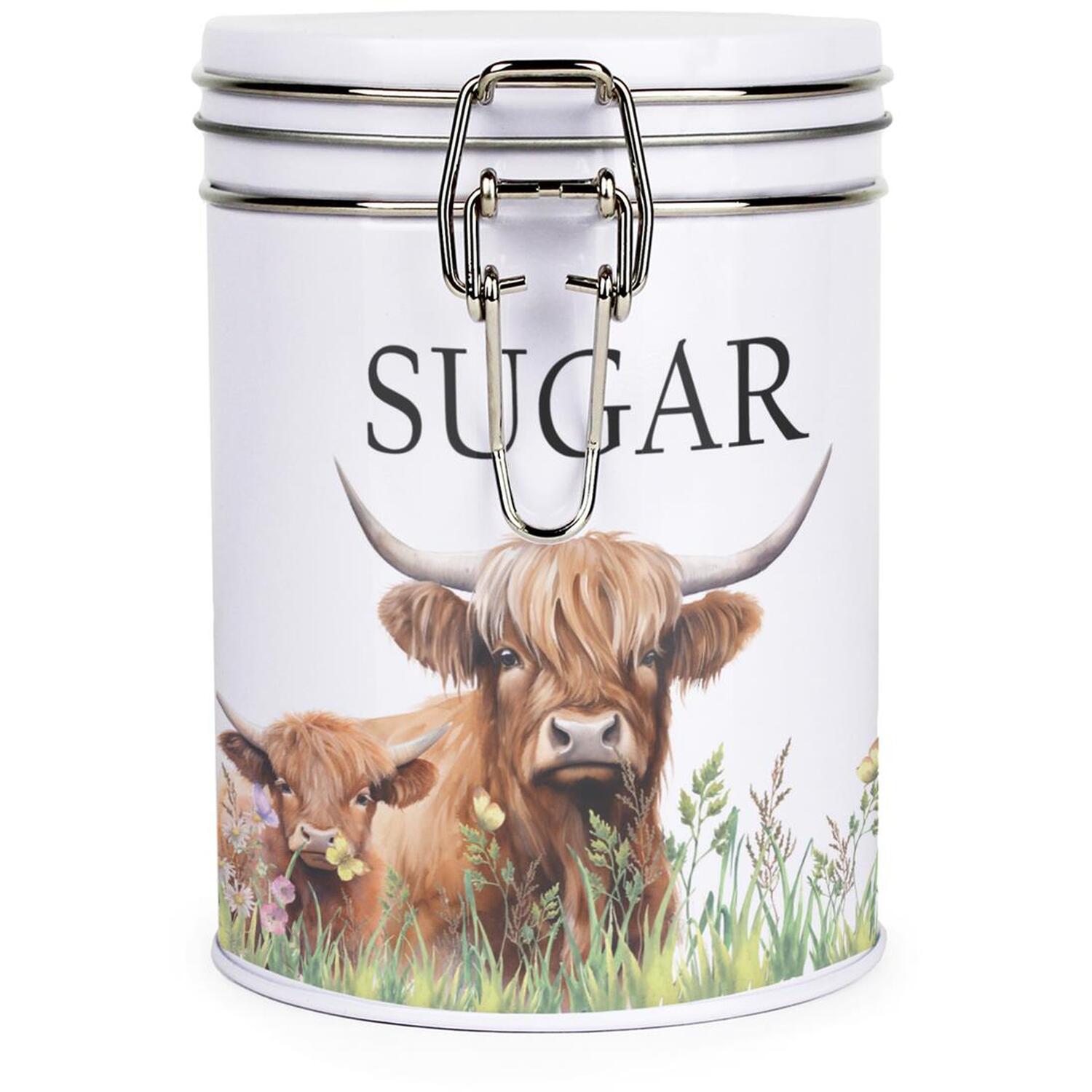 Purely Home Highland Cow & Calf Hot Drinks Canister - Sugar Storage Tin Gift - Image 3