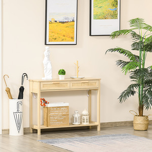 HOMCOM Console Sofa Table with Shelf Drawer