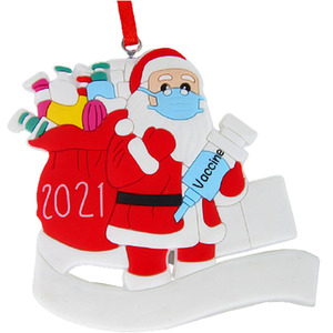 2021 Santa with Facemask and Vaccine Christmas Tree Ornament