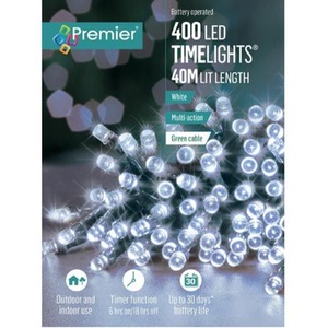 400 LED Timer Lights White