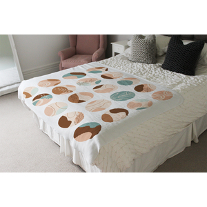 Round Texture And Floral Icons In Pastel Colours Blanket