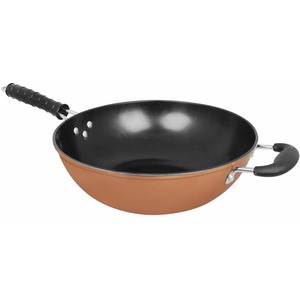 Copper Colour Carbon Steel Wok With Two Handles