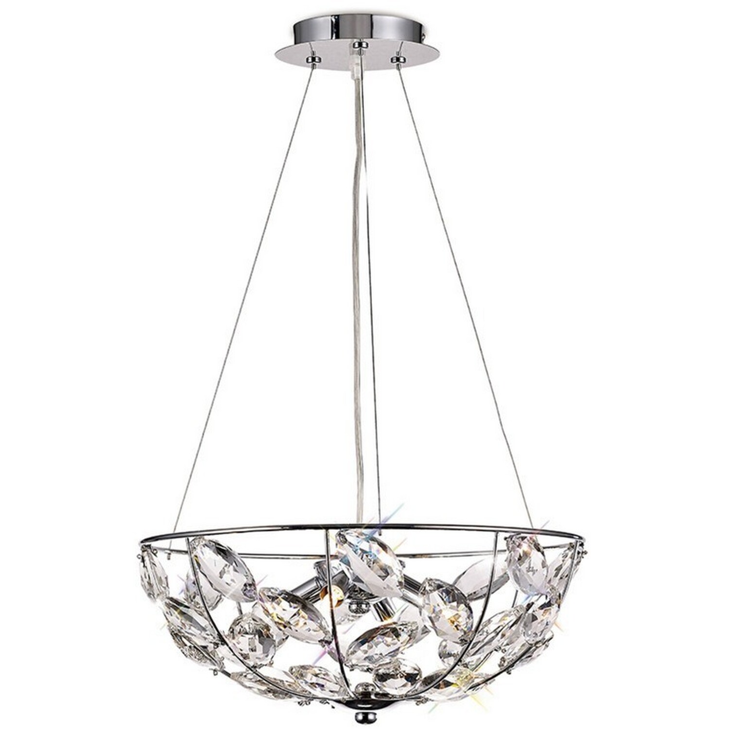 Galilea Ceiling Pendant 4 Light G9 Polished Chrome, Crystal - Polished Chrome