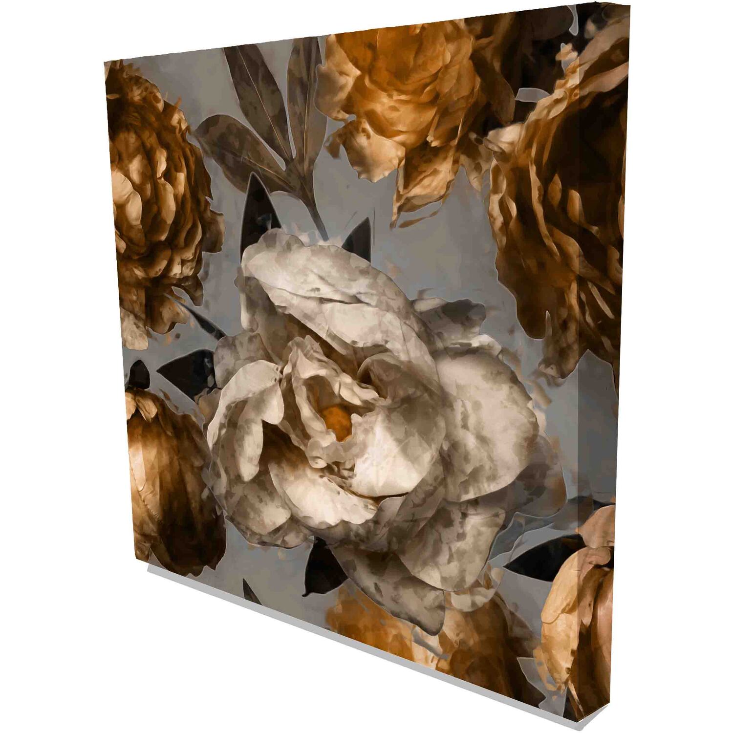 Vintage Floral Graphic Art on Canvas - Yellow / 31cm / 46cm