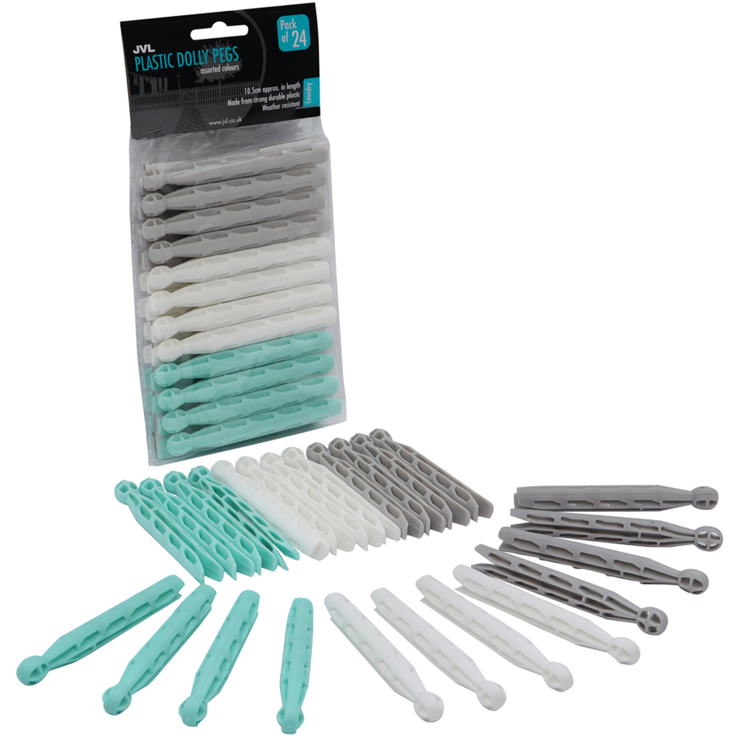 Image of JVL Plastic Dolly Pegs - Assorted