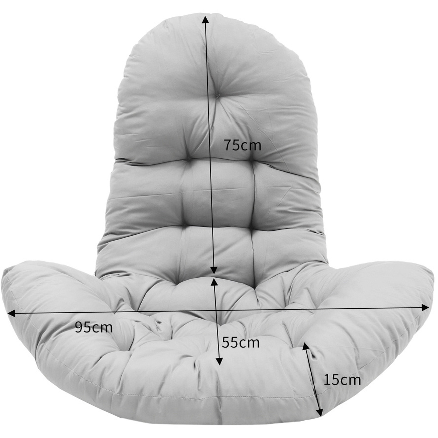 Garden Egg Chair Seat Cushion - Light Grey