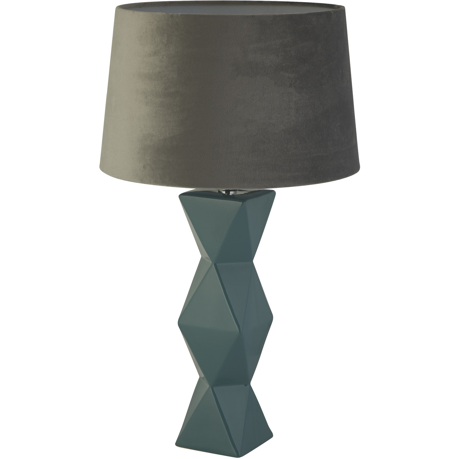 Lighting Colletion - Faceted Blue Ceramic Table Lamp - Blue thumbnail