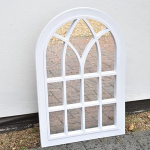 92x62cm White Rustic Vintage Window Style Wall Mirror