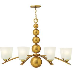 Zelda 8 Light Multi Arm Chandelier Vintage Brass Finish, E27