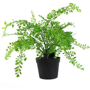 Artificial Potted Fern Plant in Black Pot