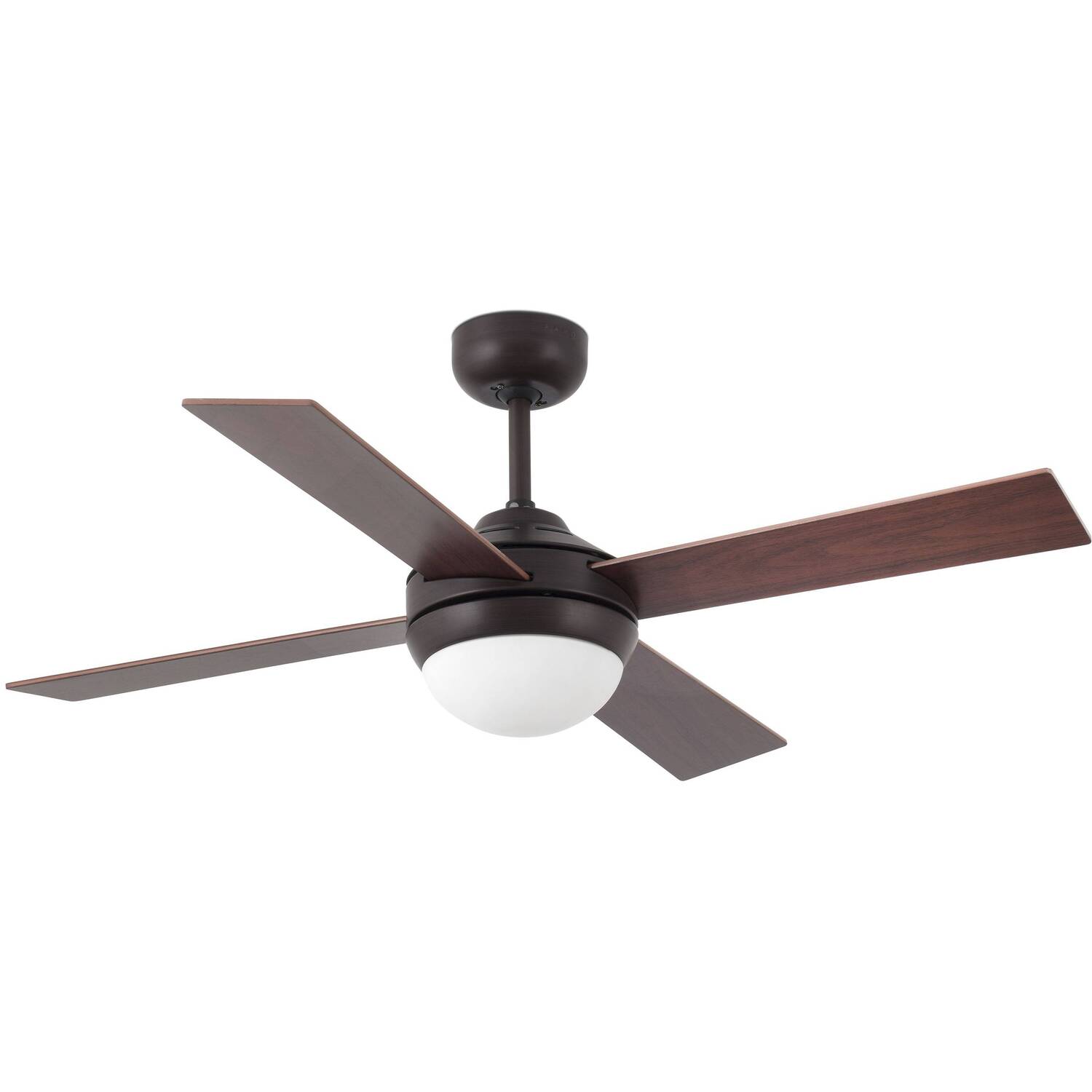 Mini 2 Light Small Ceiling Fan Wood, Rust with Light, E14 - Wood thumbnail
