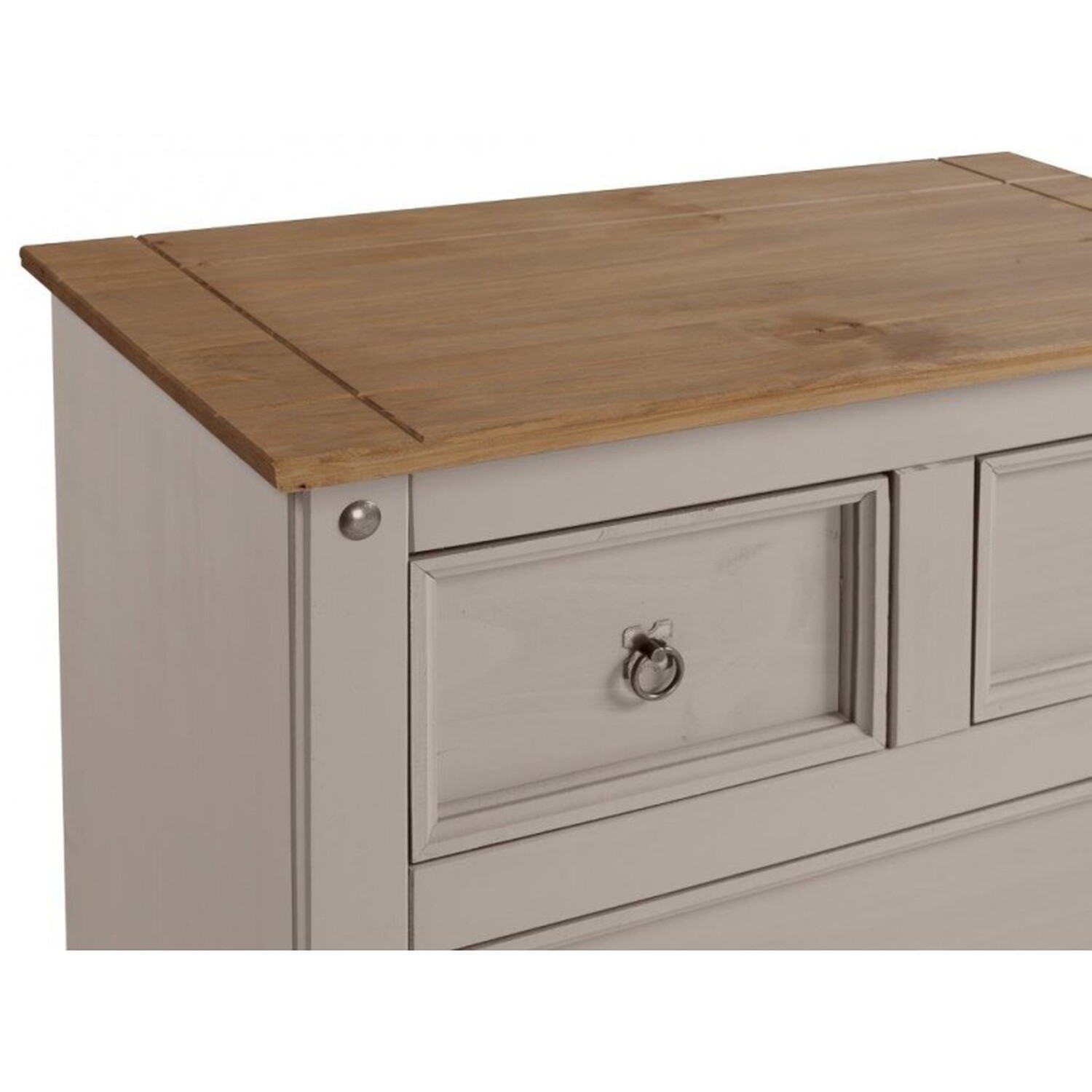 Corona Grey Wax 2 Plus 2 Large Chest Of Drawers Wooden - Distressed Grey Wax