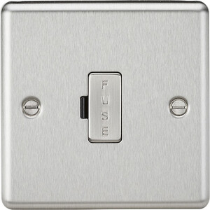 Knightsbridge 13A Fused Spur Unit - Rounded Edge Brushed Chrome