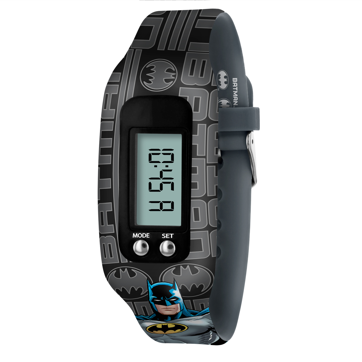 Batman Tracker Batman Black LCD Tracker Watch with Printed Silicone Strap