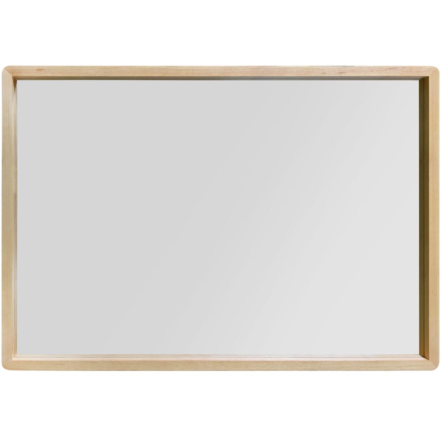 Solid Oak Rounded Corner Wall Mirror - Brown