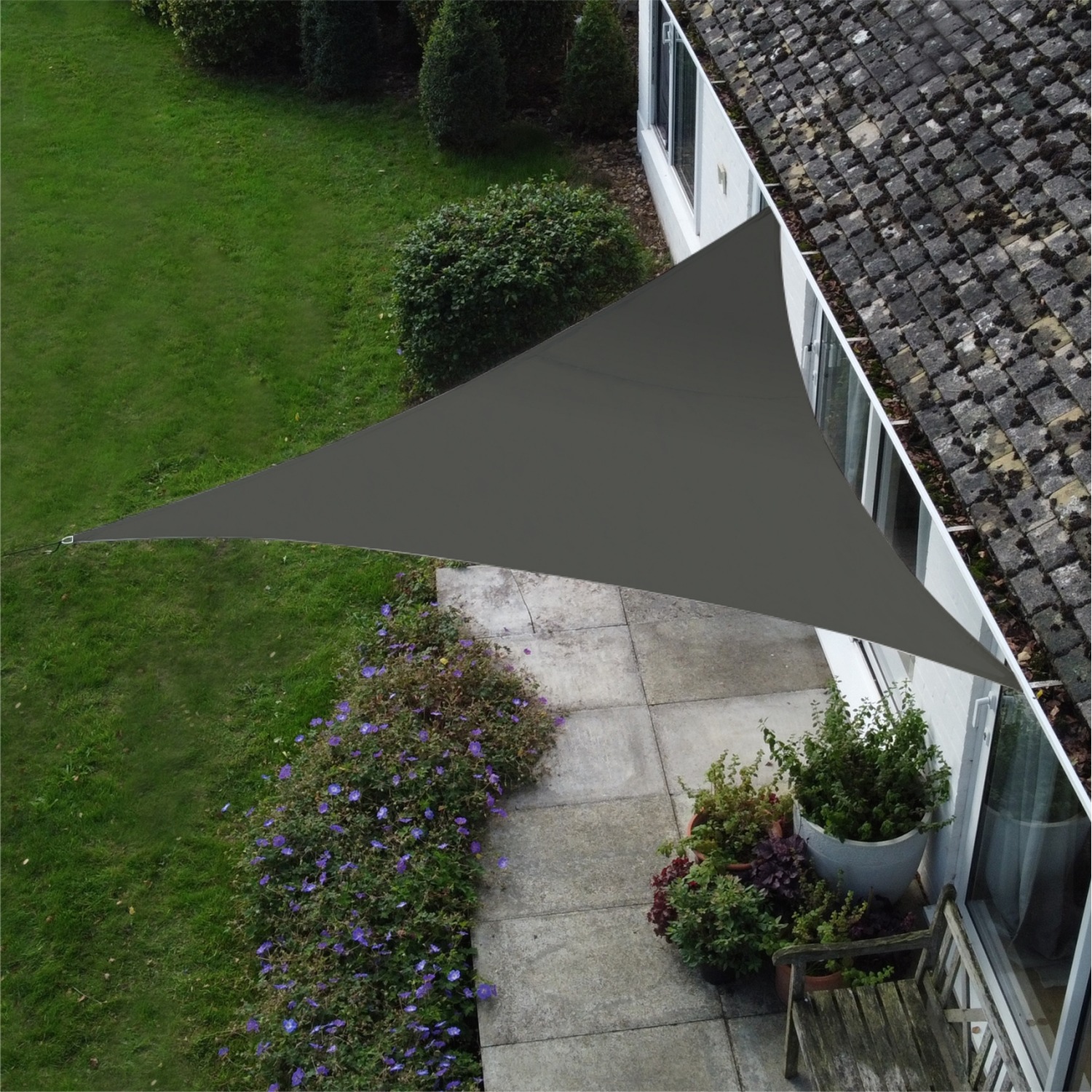 Zephyr - Premium Waterproof Sail Shade Triangle 5m x 5m x 5m - Charcoal thumbnail