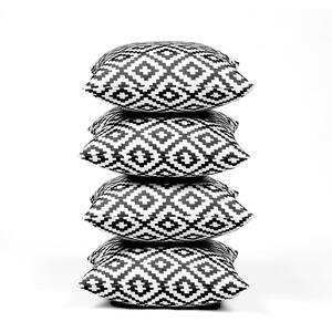 Geo Grey / 4 Pack Of Geometric Outdoor Cushion Covers shot 3857989