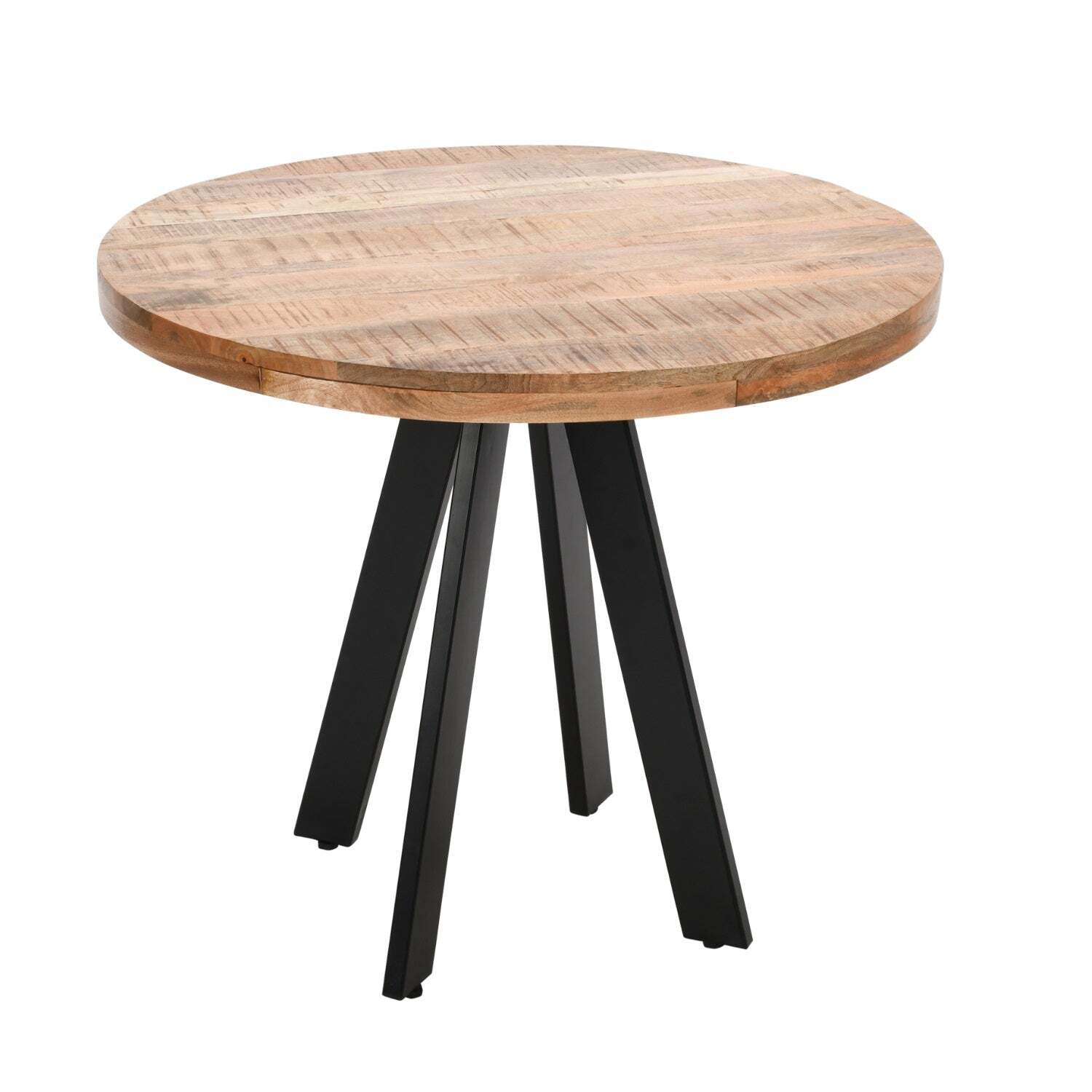Merlin Mango Wooden 4 Seater Round Dining Table Set With 4 Chairs - Light Wood