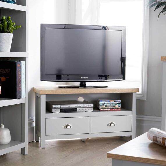 Avon 2 Drawer Corner TV Stand Storage Unit