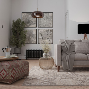 Floral Medallion Living Area Rug