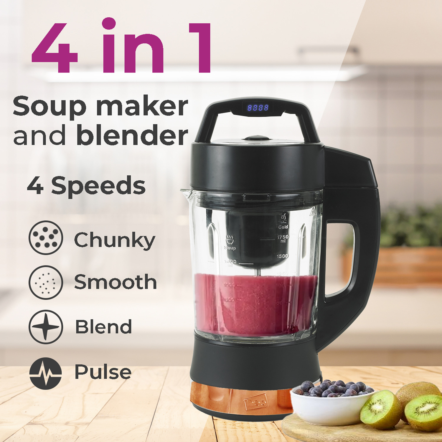 Neo 4 in 1 Digital Soup Maker, Blender and Juicer