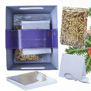 Small Silver Hamper Basket Kit Mini Food Hamper Basket Bag Tag