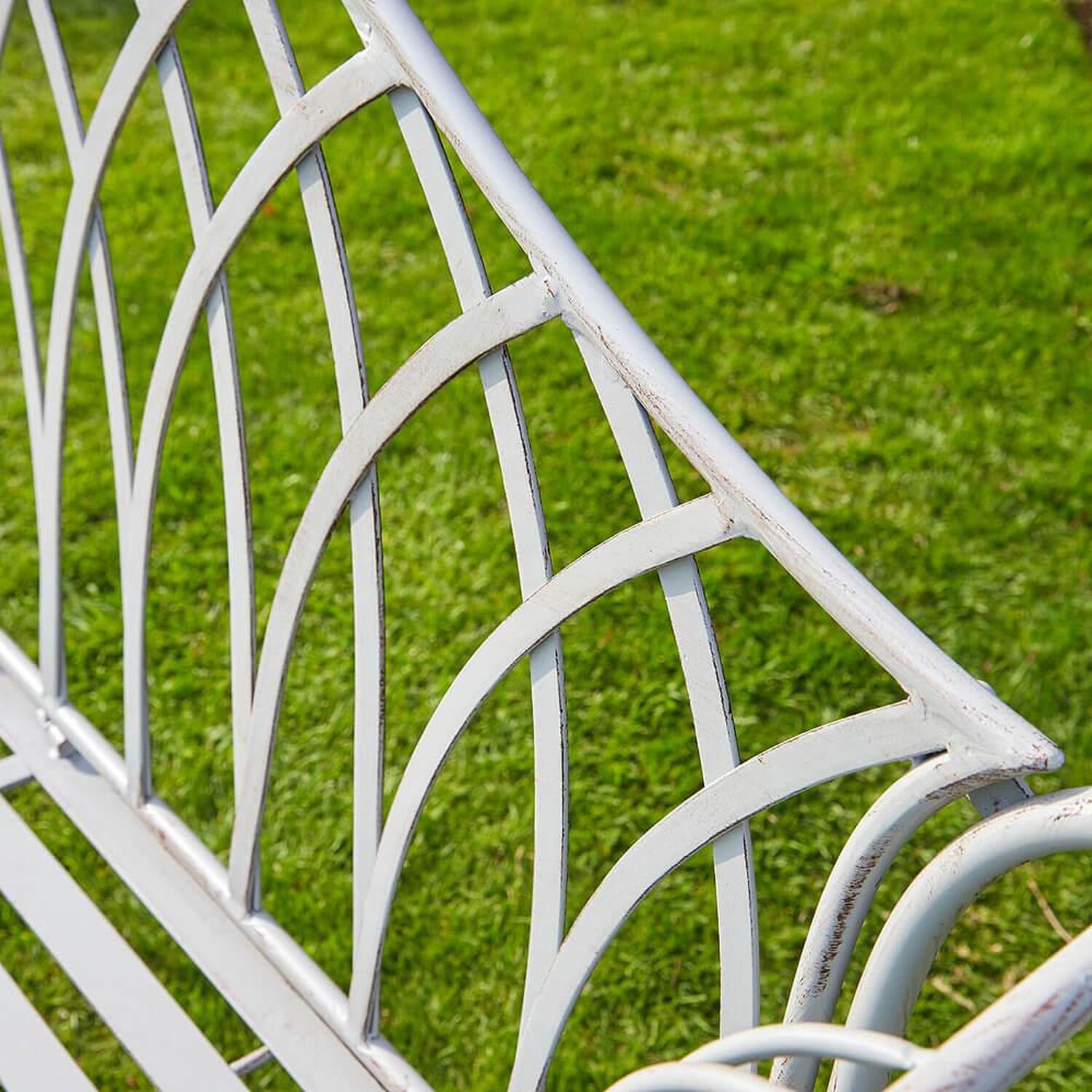 Home Source Willow Metal Outdoor Garden Bench - Grey