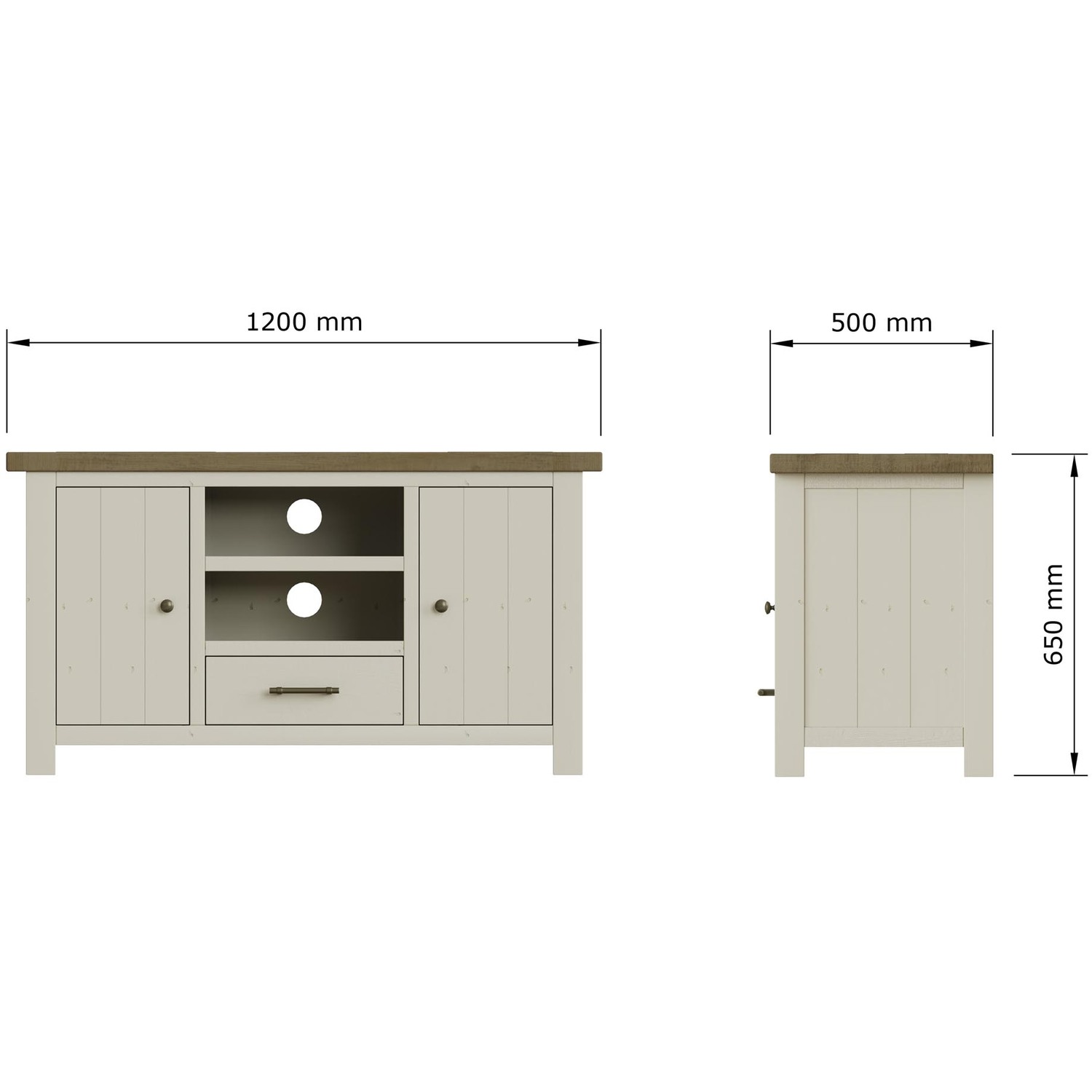 Solid Reclaimed Pine Storage Tv Unit - Driftwood