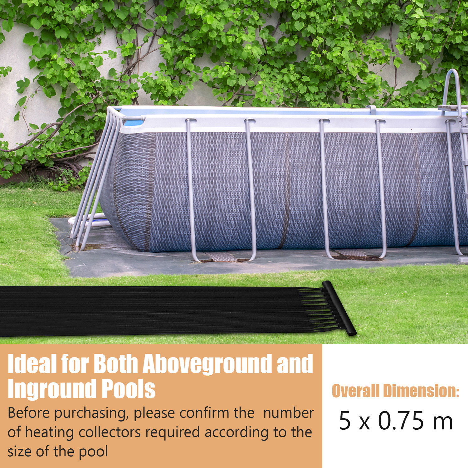 Swimming Pool Heating System - Black