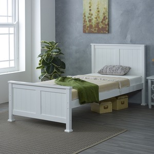 Solid White Wooden Madrid Bed Frame